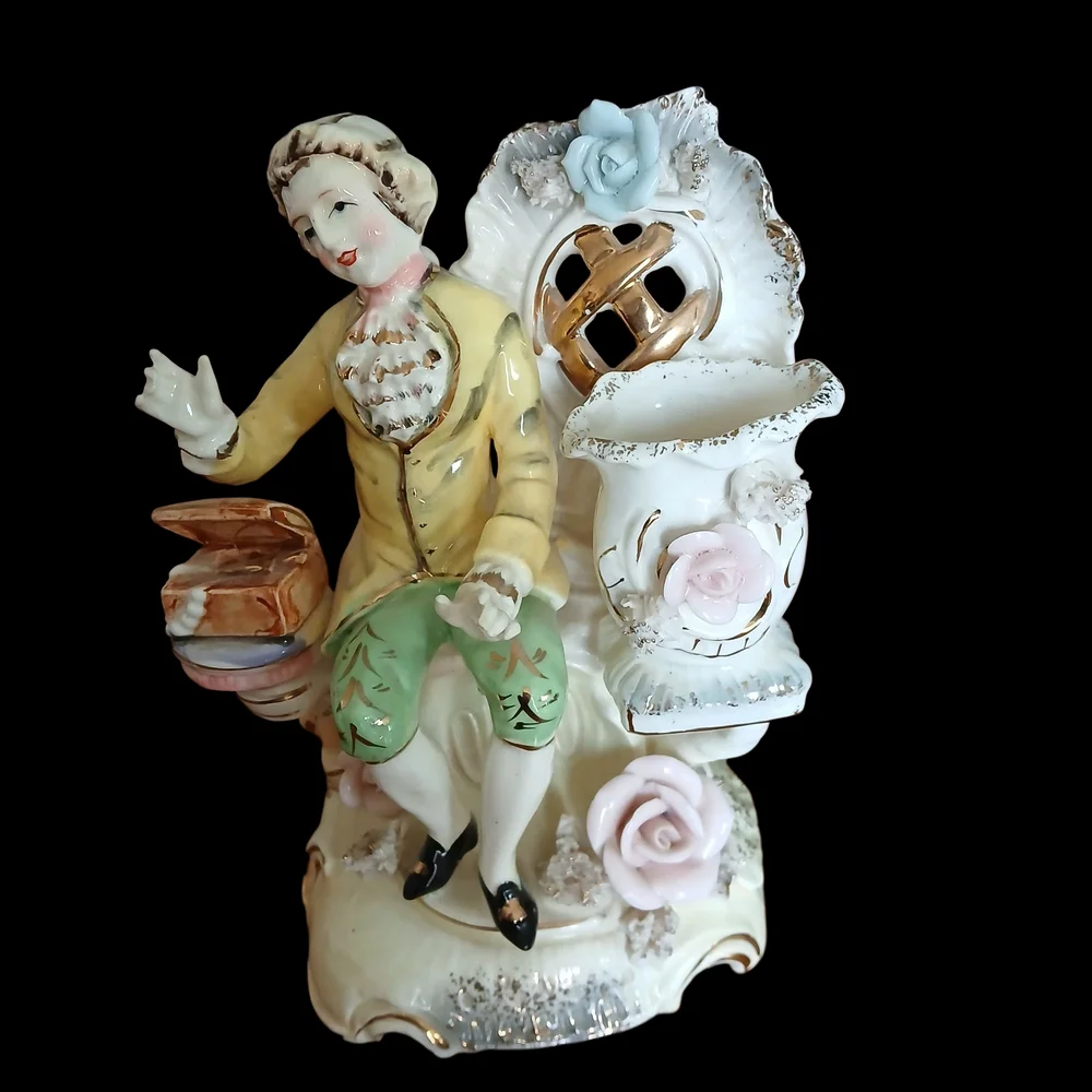 Vintage‎ Elegant Porcelain Figurine with Pastel Accents